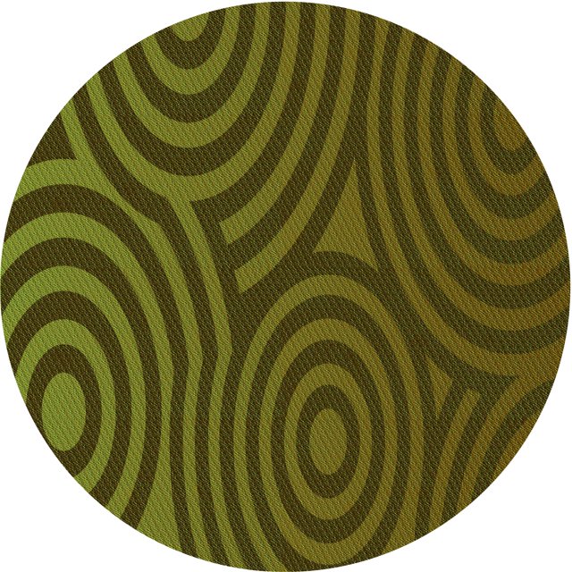 Ahgly Company Tapis Rond Lavable en Machine Intérieur Transitionnel Vert Olive, 4 Pieds Rond