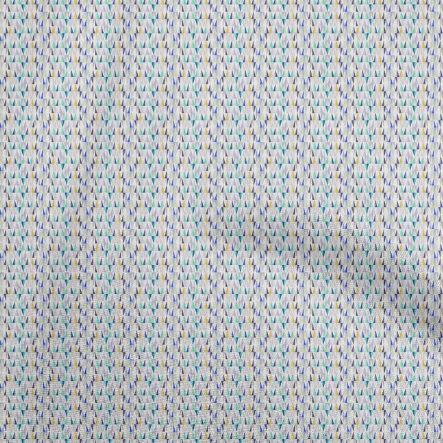 oneOone Cotton Poplin Medium Blue Fabric Triangle Sewing Craft Projects Fabric Prints By Yard 56 Inch Wide-CQ