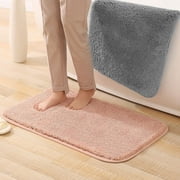 Bath Mat Rug Nonslip Plush Large Bath Rug for Bathroom Floor Tub Shower Absorbent Foot Pad,pink,15.74"x23.62"