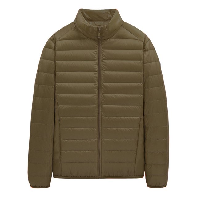 LUXUR Manteaux en Duvet Chauds Décontractés pour Hommes, Couleur Unie, Vert Armée, TG