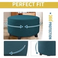 thumbnail image 2 of Extensible Round Pouf Cover Jacquard Footstool Protector, 2 of 5