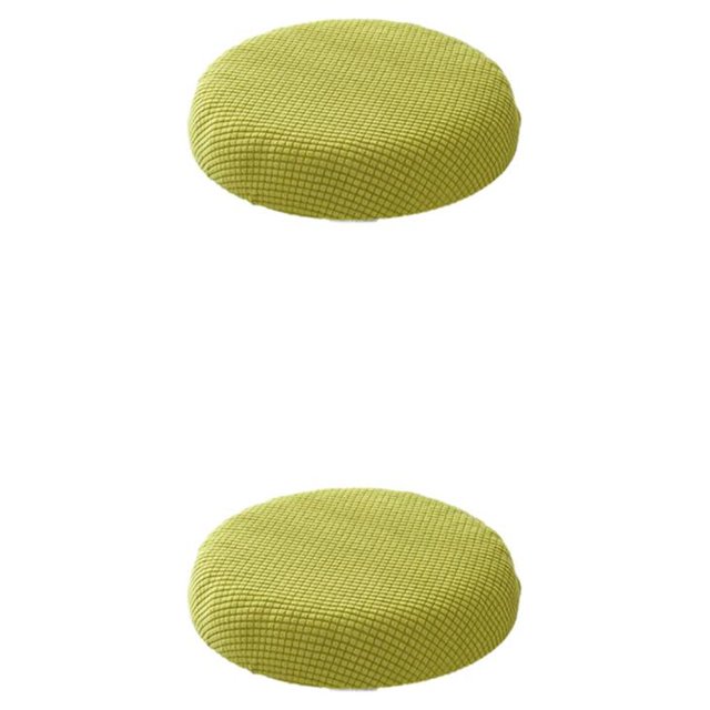 maskred Housses de Coussin Rondes pour Tabouret Confortable Polyester Imperméabilisation Douce Vert Jaune 2Set