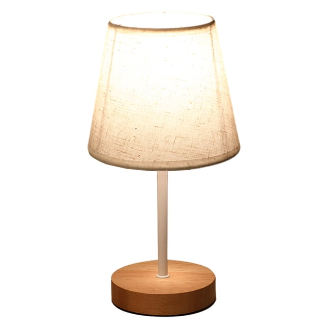 Birdeem Led Solid Wood Desk Lamp Stable Fabric Study Reading Lamp Suitable for Home Decoration Linen Plain Warm Night Light Indoor Lighting Desk Reading Lamp