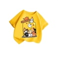 thumbnail image 4 of HNMKIU T-Shirt d'Été Décontracté pour Filles avec Imprimé Graphique Mignon, Col Rond, Manches Courtes, T-Shirt Confortable pour Enfants Jaune, 3-4 Ans, 4 of 4