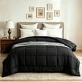 thumbnail image 1 of BedTreat Down Alternative Duvet Insert, Quilted Queen Size Black Comforter, All Season Ultra Soft Microfiber Bedding with Corner Tabs, Machine Washable, 1 of 8