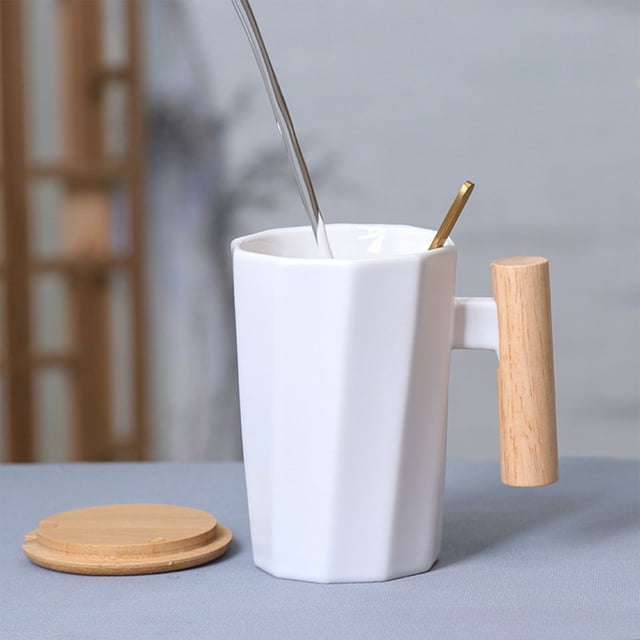 Chmadoxn Kitchen Gadgets, Kitchen Accessories, Kitchen Utensils, Kitchen Tool Wood Handle Ceramic Mug Office Mugs Holiday Event Gift Mugs Holiday Event Mugs