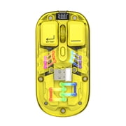 yeacher Modern Dual-Mode Wireless Mouse in Vibrant Yellow with Type-C Charging and Bluetooth 5.0 Connectivity
