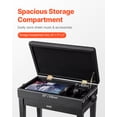 thumbnail image 3 of VEVOR Banc de Clavier de Piano Réglable Rangement Siège Rembourré Tabouret de Coiffeuse en Bois, 3 of 9