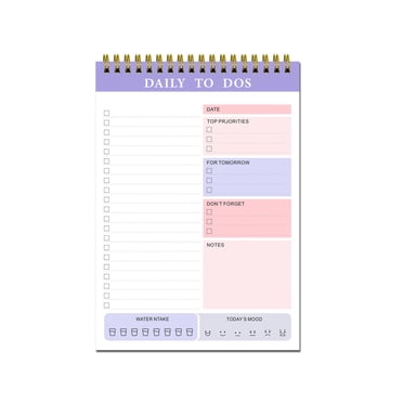 TopLLC Bloc-Notes Quotidien à Faire Bloc-Notes Liste de Choses à Faire Gestion Plan de Tâches Liste Cahier Organisateur pour Fournitures Scolaires et de Bureau Agenda Non Daté 60 Feuilles The Notepad