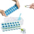 thumbnail image 1 of Meitianfacai Ice Cube Trays Silicone Ice Cube Trays with Removable Lid, Easy-Release Flexible 14-Cube Ice Trays, BPA Free, Stackable Ice Trays with Covers for Cocktail, Freezer, Blue, 1 of 6