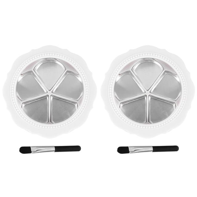 2 Ensembles Boîte à Fard à Paupières Boîte à Rouge à Lèvres Rechargeable Distributeur de Maquillage avec Pinceau
