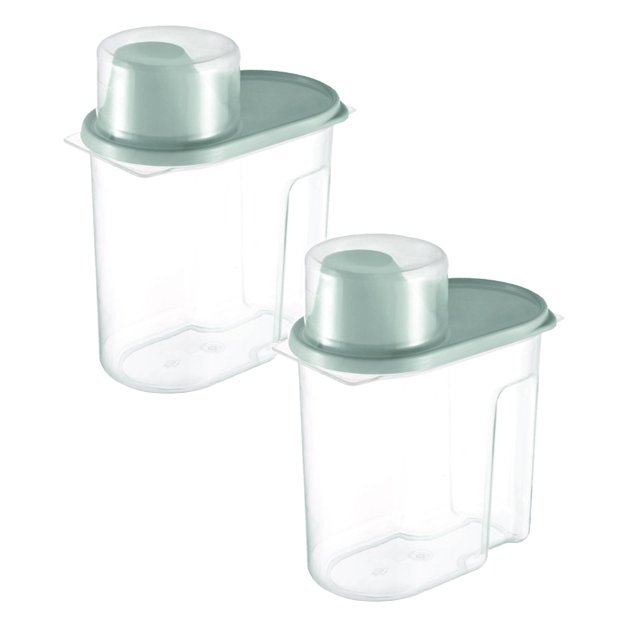 Oleegame 2 Pcs Rangement de Produits 1,9 L Cuisine Réservoir de Stockage Multigrains Nourriture Produits Secs Boîte de Rangement Plastique Réservoir Scellé Bleu