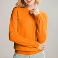 thumbnail image 2 of ManxiVoo Chandail à Capuche Tricoté à Manches Longues et Col Rond pour Femmes, Automne Hiver, Tenue Décontractée, Taille TG, Orange, 2 of 8