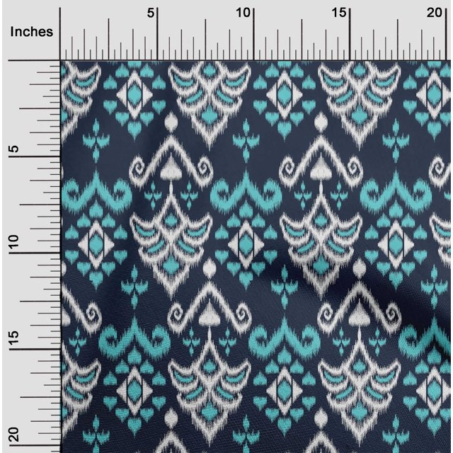 oneOone Silk Tabby Fabric Damask Ikat Print Sewing Fabric BTY 42 Inch Wide