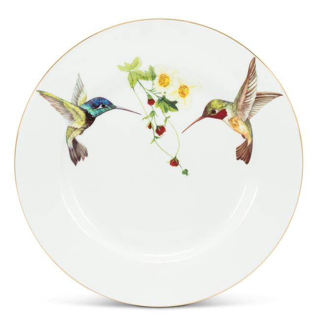 Abbott Collection AB-27-AMBROSIA-CKPL Assiette de Colibri en Porcelaine de 8 Po et 44 ; Blanc - Petit
