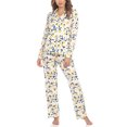 thumbnail image 1 of White Mark Ensemble de Pyjama Citron à Manches Longues, 2 Pcs, Petit TG (Femmes), 1 of 6