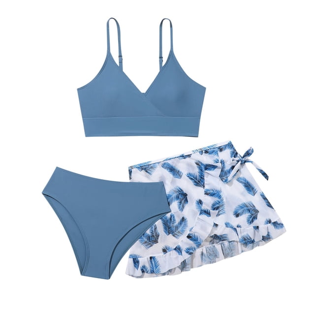 Toddler Girls 3 Piece Swimsuit Girls Kids Swimsuits Two Cute Swimsuits Bikini Set Ruffled Bathing Suit Girls Swim Suit6 Bathing Suit Briefs Comfortable Girls Bathing Suits2 Bathing Suits2