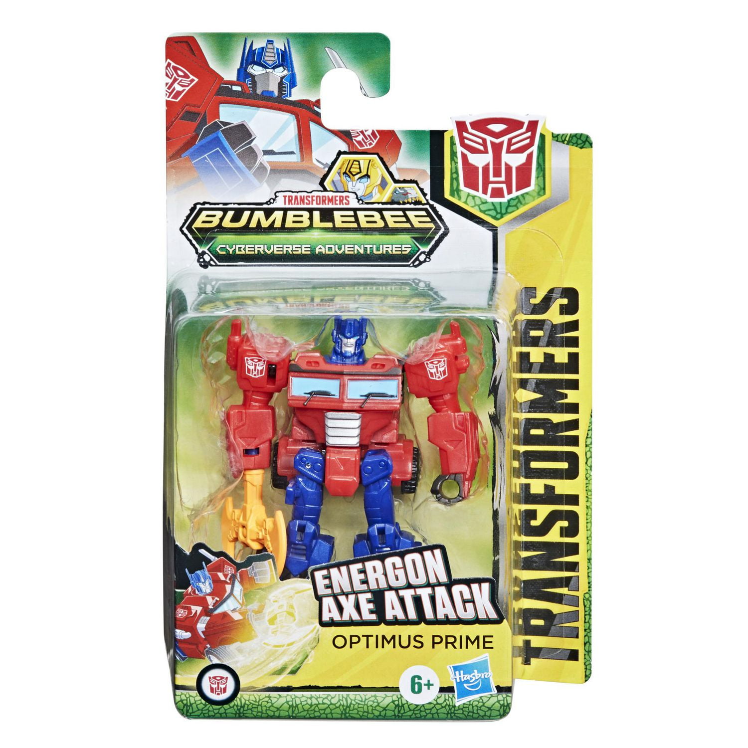 Transformers Bumblebee Cyberverse Adventures, figurine Action Attackers Optimus Prime de 9,5 cm, classe Éclaireur, avec attaque Energon Axe