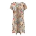thumbnail image 5 of FcBaudy Robe à Manches Courtes à Col en V, Robes d'Été pour Femmes, Robes pour Femmes Décontractées Amples d'Été Imprimées à Manches Courtes Robe de Plage Robe d'Été Robes Femmes Robe, 5 of 5