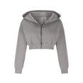 thumbnail image 4 of MeetoTime Chandails à Capuchon pour Femmes Chandails en Molleton Courts à Fermeture Éclair Complète Vestes Décontractées Confortables Tenues d'Automne, 4 of 7