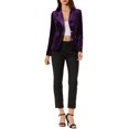 thumbnail image 2 of INSPIRE CHIC Blazer en Velours Vintage pour Femme, Revers Cranté, devant Boutonné, Veste de Bureau, S Violet, 2 of 8