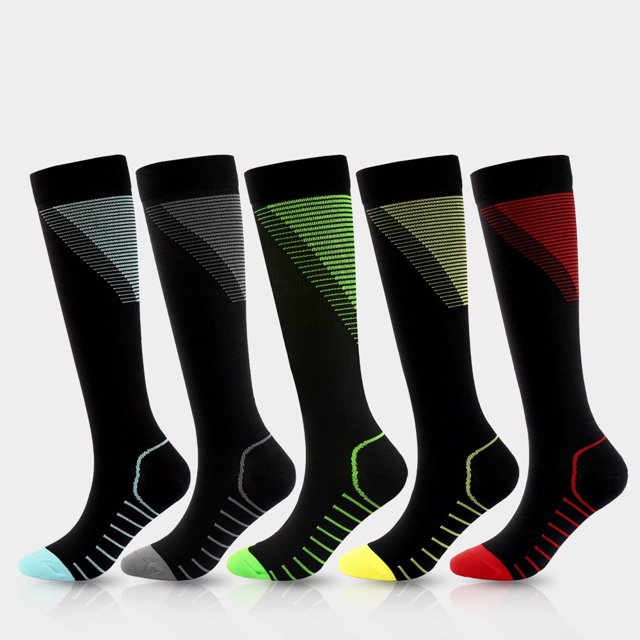 6 Paires de Bas de Compression pour Femmes Hommes Circulation 20-30 mmHg Bas de Compression pour Course Infirmière Enflure Voyage Vol