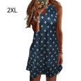 thumbnail image 4 of Baohd Robe Courte Décontractée Imprimée Sans Manches Esthétique Élégante Mignonne Robe de Plage Vacances Club Vêtements d'Été Bleu Foncé 2TG, 4 of 5