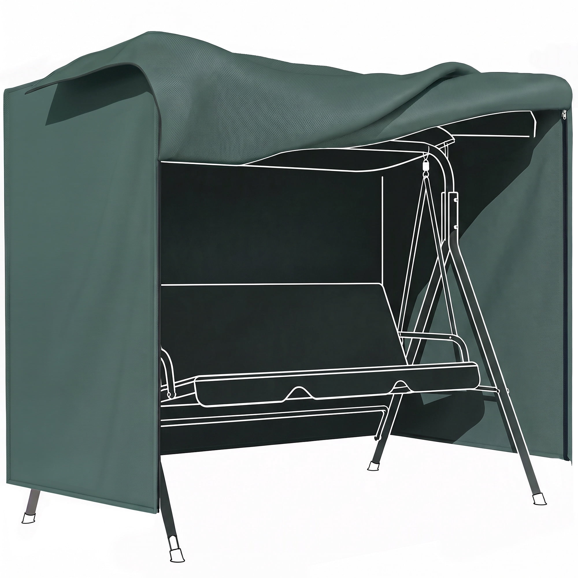 Outsunny Patio Swing Chair Cover Outdoor Garden Furniture Protector Green