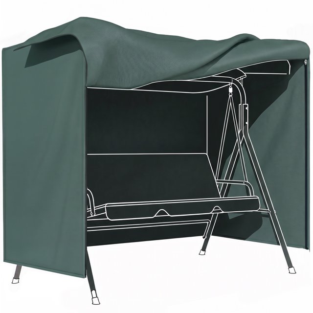 Outsunny Patio Swing Chair Cover Outdoor Garden Furniture Protector Green