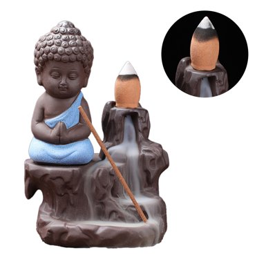 Backflow Incense Holder,Monk Backflow Incense Burner Monk Incense Holder Waterfall Incense Holder Smooth Operation