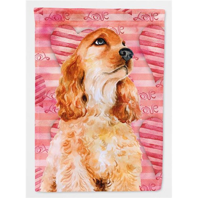 Carolines Treasures BB9793CHF Cocker Spaniel Love Flag Canvas - House Size