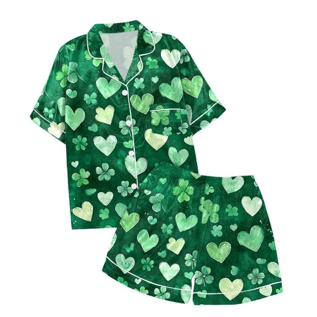 MIASHUI Ensemble de Pyjama Deux Pièces pour Garçons et Filles, Manches Courtes, Vert Clair, 3-4 Ans