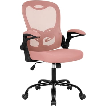 BestOffice Home Office Chair Ergonomic Computer Executive Rolling Swivel, Lumbar Support Flip-Up Armrest for Adults, Pink