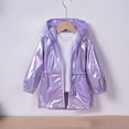 thumbnail image 1 of Girls' Spring Thin Hooded Zipper Coat , Colorful Cool Top For Outdoor Activities Purple 5 Years, 1 of 4