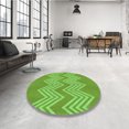 thumbnail image 4 of Ahgly Company Machine Washable Indoor Square Transitional Emerald Green Area Rugs, 5' Square, 4 of 7
