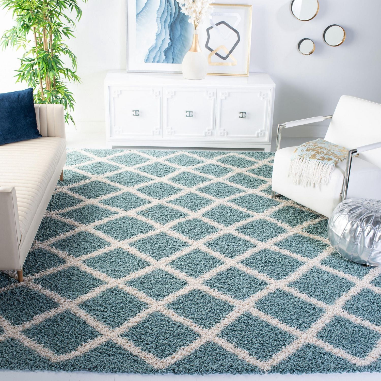 Safavieh Layla Tapis Géométrique Shag