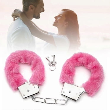 Menottes en Métal et Peluche Multifonctions pour Adultes, Poignets de Main pour Couples, Jeu de Rôle, Extérieur, Rose