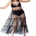 thumbnail image 1 of Jupe en Maille Transparente Taille Haute pour Femmes, Tenue de Plage, Jupe Maxi Plissée, 1 of 5