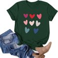 thumbnail image 1 of TIMIFIS T-Shirts pour Femmes Saint-Valentin Été Décontracté Manches Courtes Col Rond T-Shirts Mode Imprimé Cœur d'Amour Tee Shirt, 1 of 4