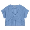 thumbnail image 3 of Plebaso Girls Workout Tops Long/Short Sleeve Open Back Shirts Kids Athletic Running Cropped Tees Tops, 3 of 6