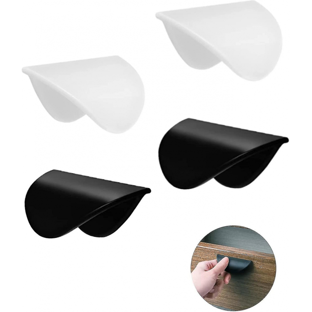 4 Pieces Adhesive Sliding Door Handles - Balcony Door Handles - Self Adhesive Cabinet Drawer Pulls - Suitable For Cabinets, Windows, Sliding Doors