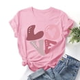 thumbnail image 1 of Styesk T-Shirts pour Femmes Saint-Valentin Graphique Décontracté Grande Taille Hauts Imprimé Cœur Hauts de Sortie Confortables Doux Col Rond T-Shirts Chandail Mode Léger Manches Courtes T-shirt, 1 of 3
