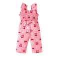 thumbnail image 1 of PMVFHDE Summer Romper Girls Ruffles Sleeveless Cartoon Prints Romper Jumpsuit Girls' Jumpsuits & Rompers Hot Pink,3-4 Years, 1 of 7