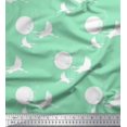 thumbnail image 1 of Soimoi Rayon Crepe Fabric Bamboo Tree,Moon & Stork Bird Decor Fabric Printed Yard 46 Inch Wide, 1 of 3
