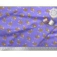 thumbnail image 2 of Soimoi Purple Poly Georgette Fabric Waves & Fish Ocean Printed Fabric 1 Yard 52 Inch Wide, 2 of 3