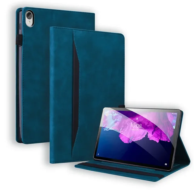Pour Lenovo P11 Étui en Cuir de Luxe à Rabat pour Funda Lenovo Tab P11 To-J606F L Étui pour Tablette pour Lenovo Xiaoxin Pad P11 Plus Bleu Tab P11 To-J606F L