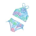 thumbnail image 4 of Faithtur 2Pcs Maillots de Bain d'Été pour Enfants, Hauts Floraux + Slip à Cordon, 4 of 10