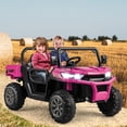 thumbnail image 2 of Gymax 24V Kids Ride On Dump Truck 2-Seater Electric Truck w/ Remote Control Rose Red, 2 of 9