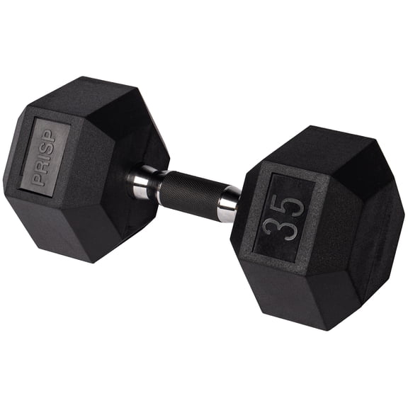 PRISP Haltère Hexagonal en Caoutchouc - Poids à Main en Fonte pour Gym à la Maison, Exercice et Mise en Forme avec Poignée en Caoutchouc; Vendu à l'Unité