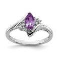 thumbnail image 1 of 925 Sterling Silver Rhodium-plated Diamond and Amethyst Ring, 1 of 2